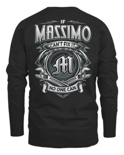 MASSIMO AP81-K4-626 - Personalized Ahmed Quote Apparel “If Ahmed Can't Fix It, No One Can” - Men's Long Sleeved T-Shirt - Black