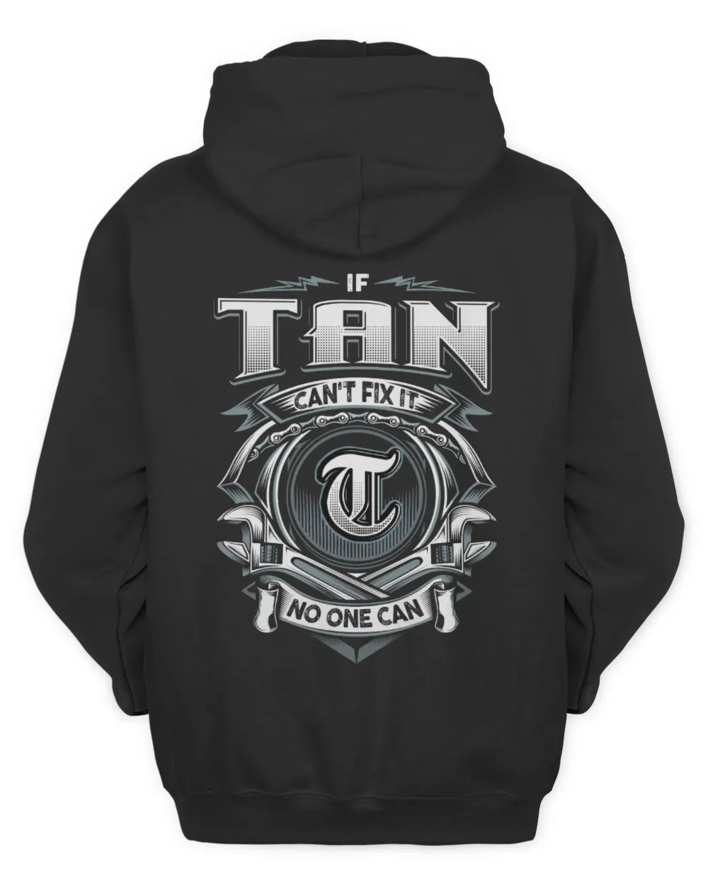 TAN AP81-K4-626 - Personalized Ahmed Quote Apparel “If Ahmed Can't Fix It, No One Can” - Unisex Hoodie - Black