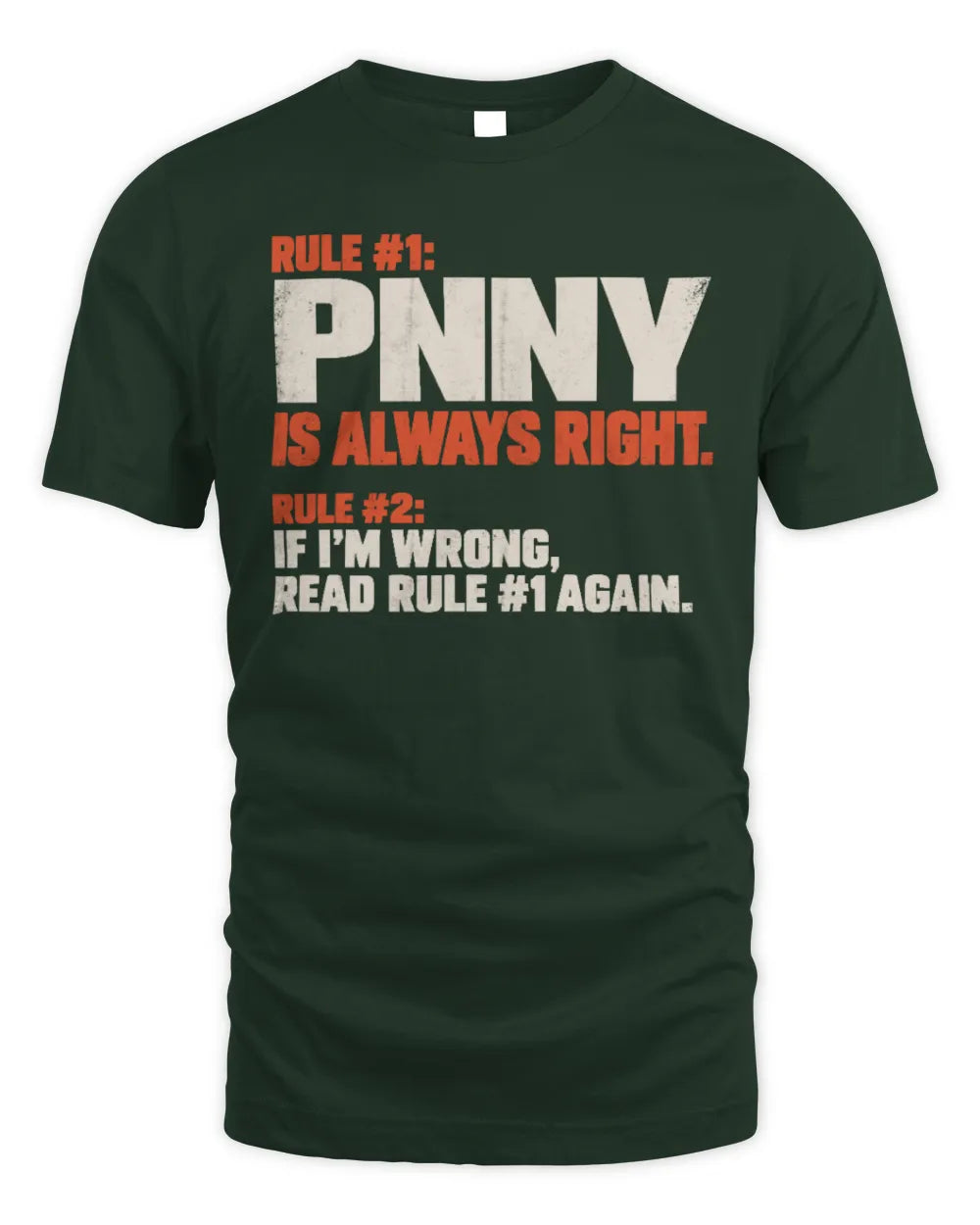 PNNY NP1-H006 
Always Right Personalized Name T-Shirt – Funny Custom Name Shirt - Unisex Standard T-Shirt - Forest Green