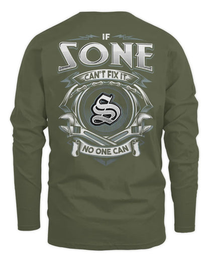 SONE AP81-K4-626 - Personalized Ahmed Quote Apparel “If Ahmed Can't Fix It, No One Can” - Men's Long Sleeved T-Shirt - Military Green