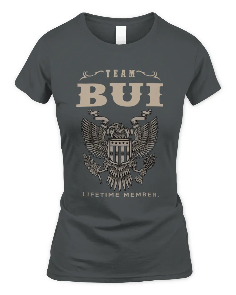 BUI TP06-K82 – Personalized Classic Style Apparel “Team NAME Lifetime Member” - Women's Standard T-Shirt - Charcoal
