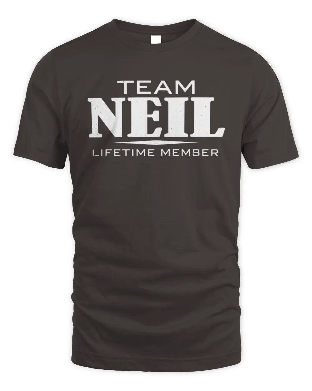 NEIL BL62-K4-128 - Personalized “Team NAME Lifetime Member” - Unisex Standard T-Shirt - Dark Chocolate