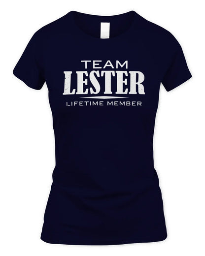 LESTER BL62-K4-128 - Personalized “Team NAME Lifetime Member” - Women's Standard T-Shirt - Navy