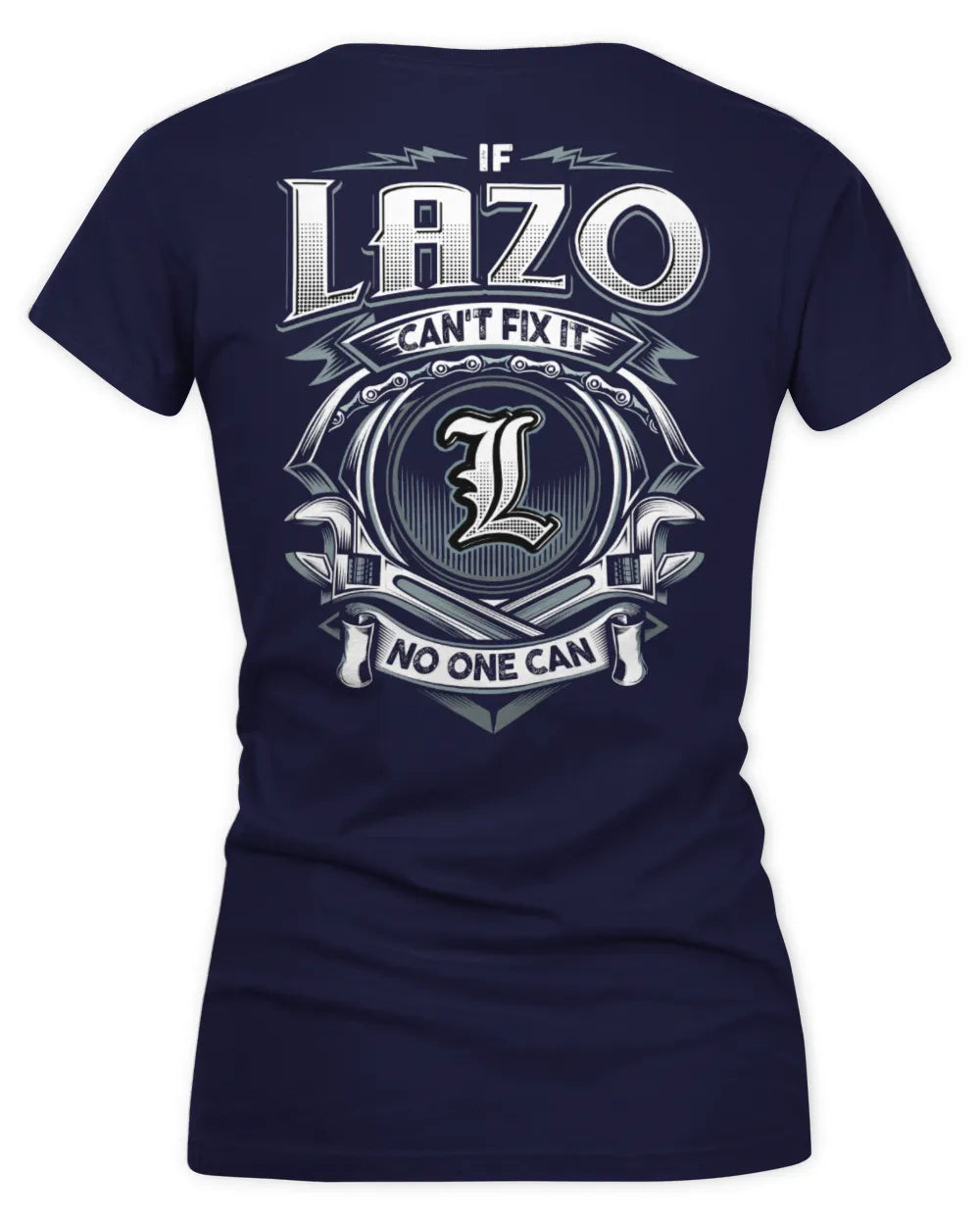 LAZO AP81-K4-626 - Personalized Ahmed Quote Apparel “If Ahmed Can't Fix It, No One Can” - Women's V-Neck T-Shirt - Navy