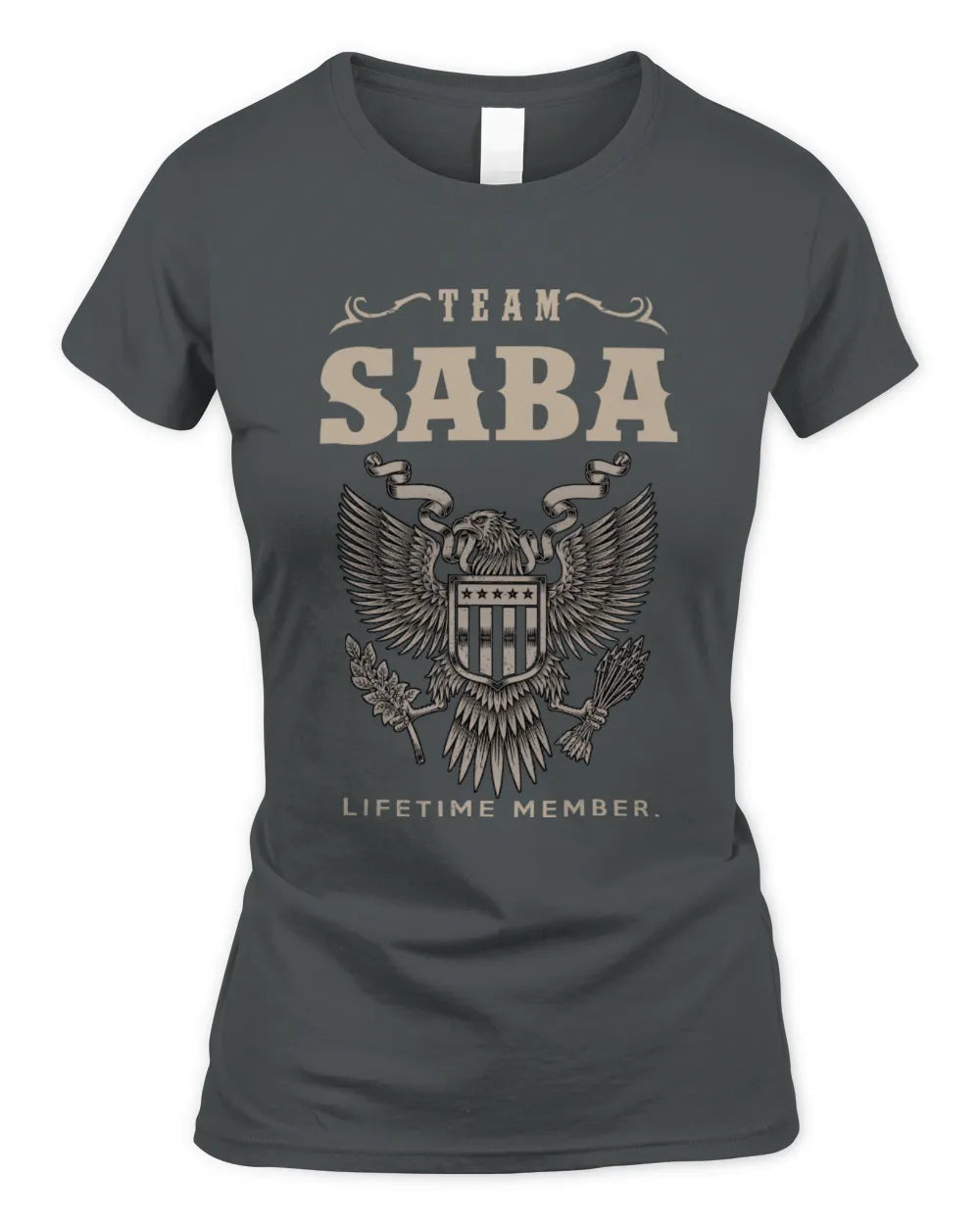 SABA TP06-K82 – Personalized Classic Style Apparel “Team NAME Lifetime Member” - Women's Standard T-Shirt - Charcoal