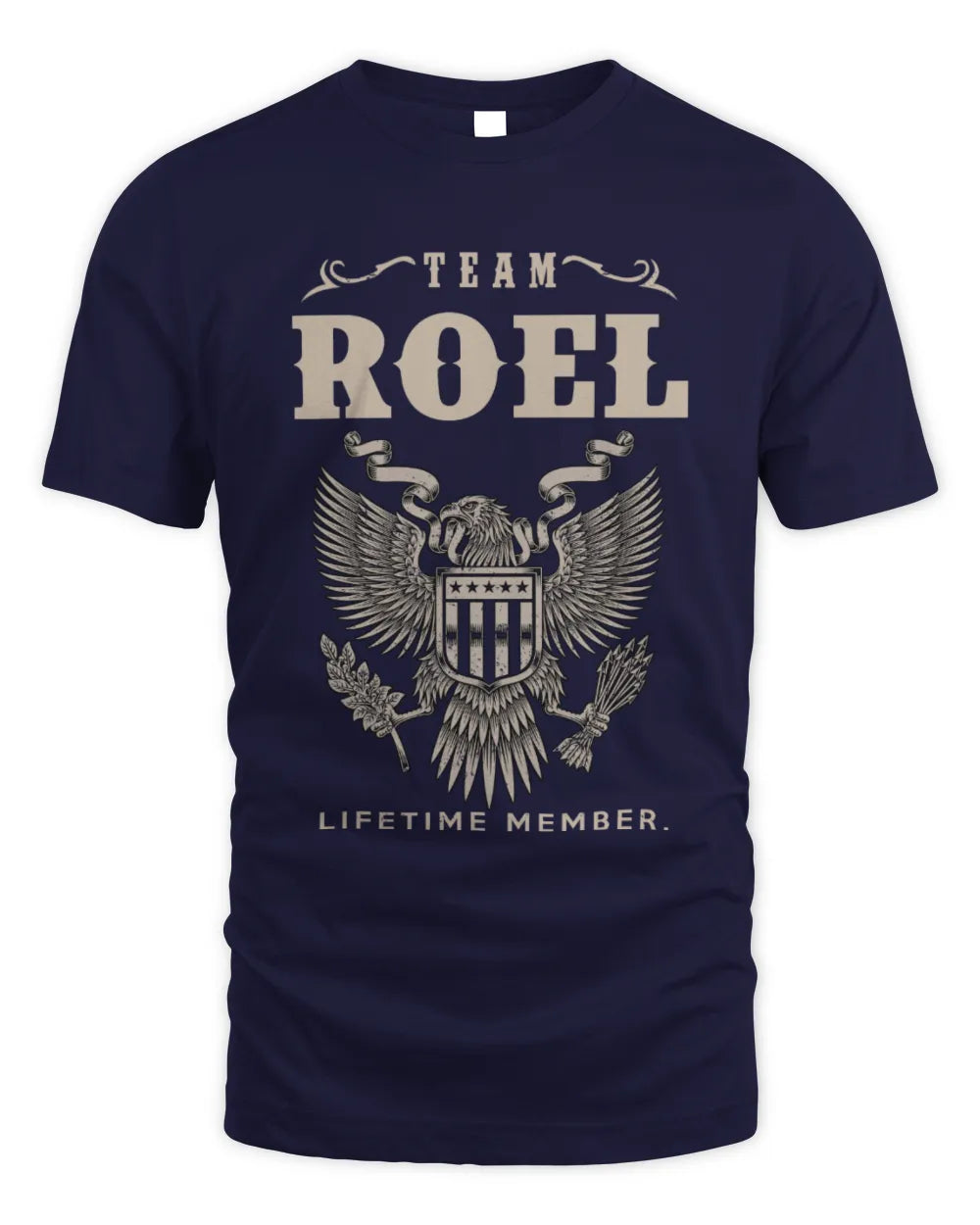 ROEL TP06-K82 – Personalized Classic Style Apparel “Team NAME Lifetime Member” - Unisex Standard T-Shirt - Navy