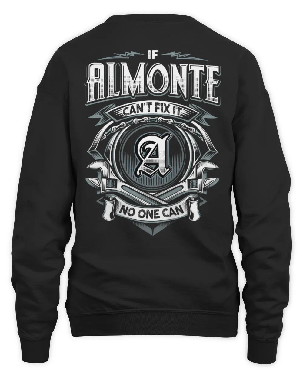 ALMONTE AP81-K4-626 - Personalized Ahmed Quote Apparel “If Ahmed Can't Fix It, No One Can” - Unisex Sweatshirt - Black