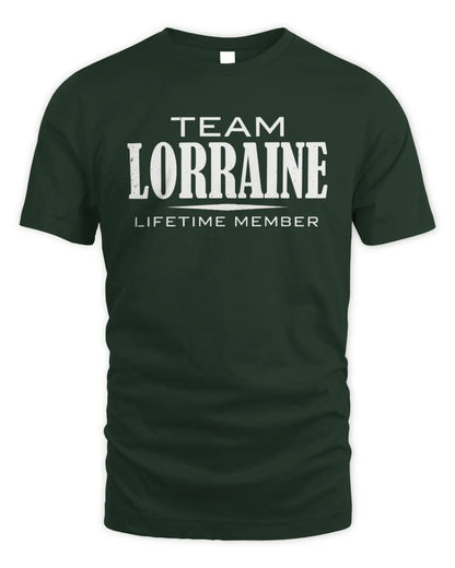 LORRAINE BL62-K4-128 - Personalized “Team NAME Lifetime Member” - Unisex Standard T-Shirt - Forest Green