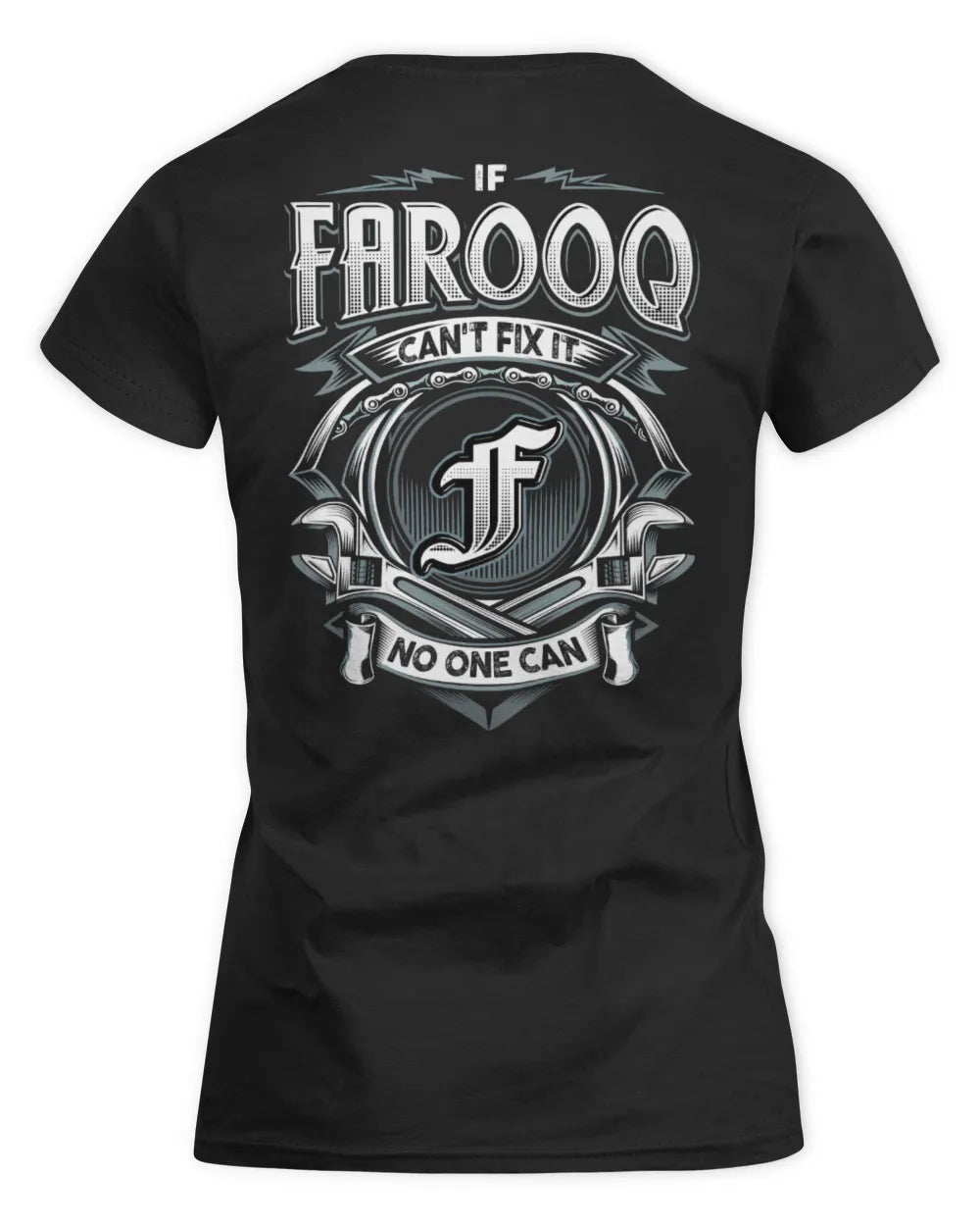 FAROOQ AP81-K4-626 - Personalized Ahmed Quote Apparel “If Ahmed Can't Fix It, No One Can” - Women's Standard T-Shirt - Black