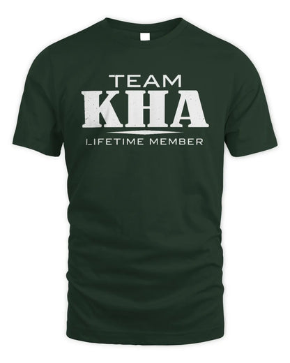 KHA BL62-K4-128 - Personalized “Team NAME Lifetime Member” - Unisex Standard T-Shirt - Forest Green