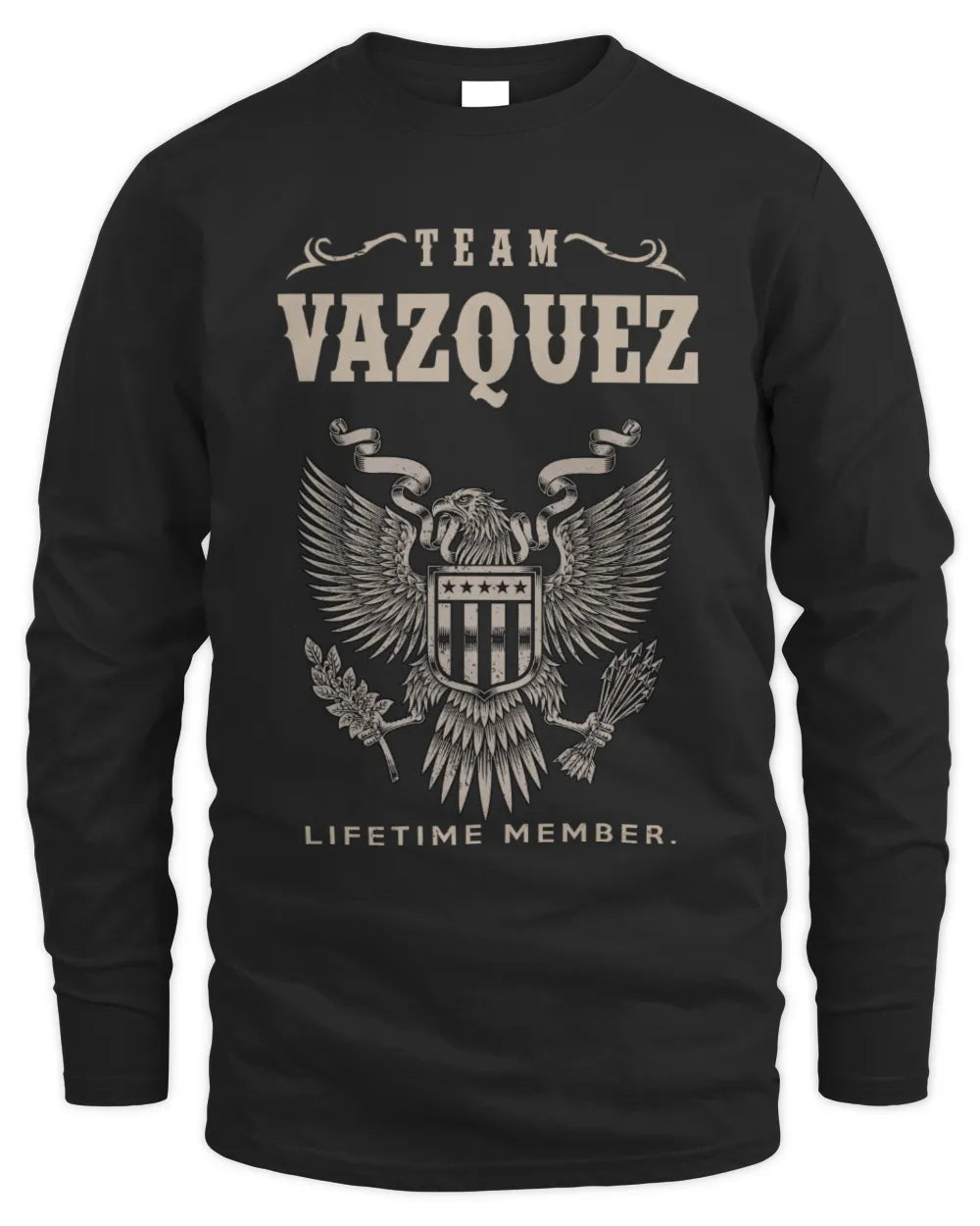 VAZQUEZ TP06-K82 – Personalized Classic Style Apparel “Team NAME Lifetime Member” - Men's Long Sleeved T-Shirt - Black