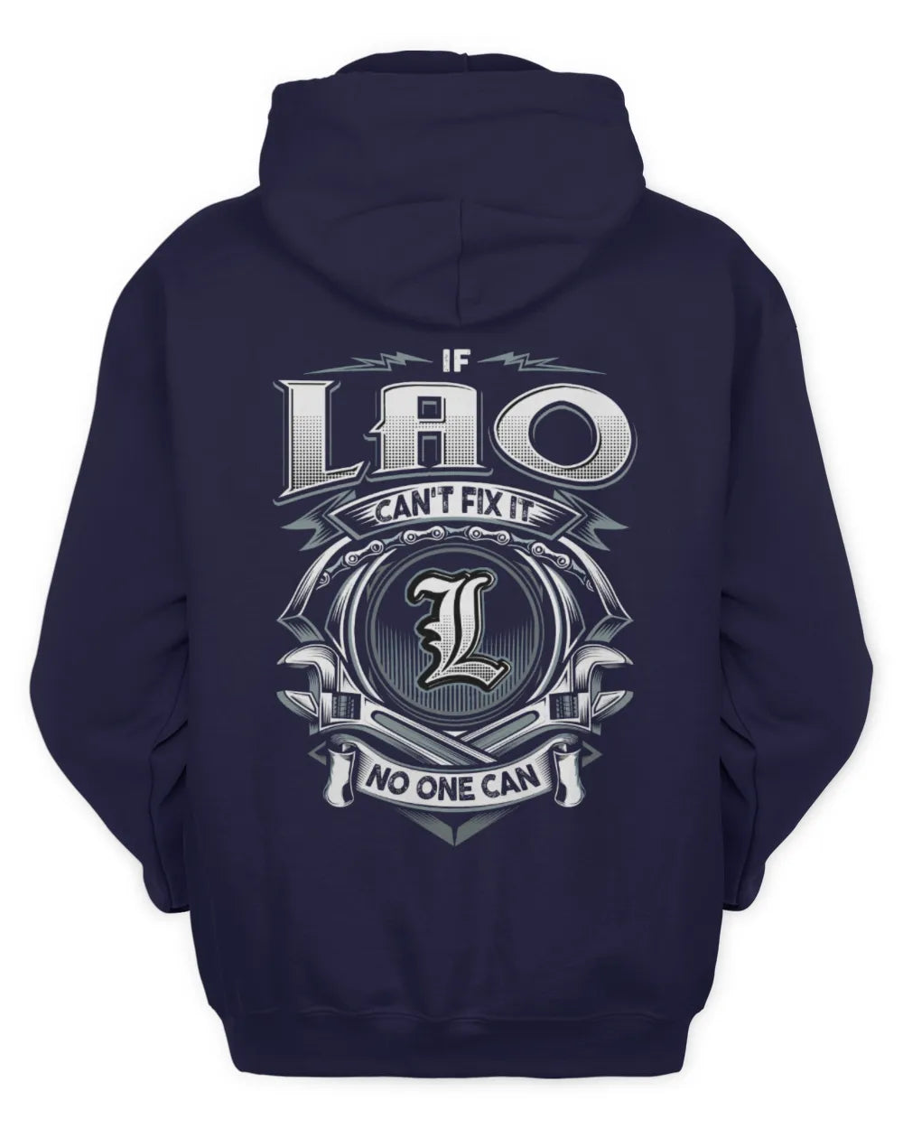 LAO AP81-K4-626 - Personalized Ahmed Quote Apparel “If Ahmed Can't Fix It, No One Can” - Unisex Hoodie - Navy