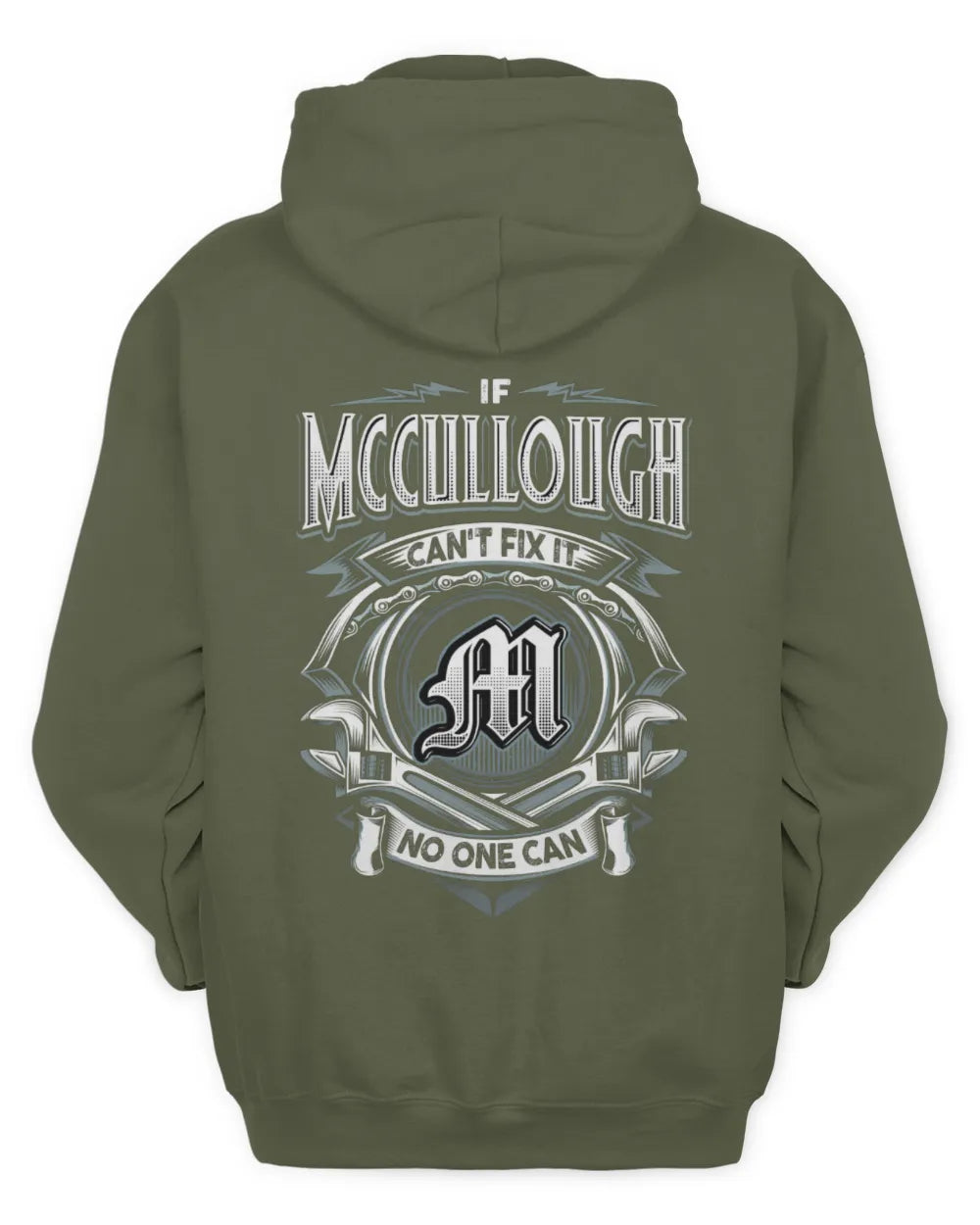 MCCULLOUGH AP81-K4-626 - Personalized Ahmed Quote Apparel “If Ahmed Can't Fix It, No One Can” - Unisex Hoodie - Military Green
