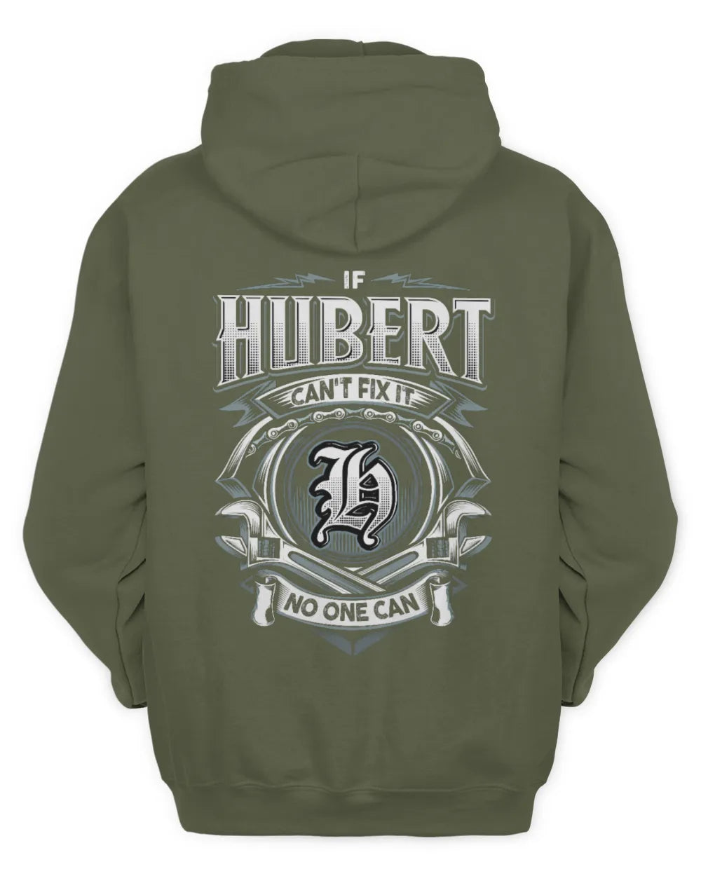 HUBERT AP81-K4-626 - Personalized Ahmed Quote Apparel “If Ahmed Can't Fix It, No One Can” - Unisex Hoodie - Military Green
