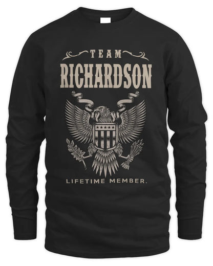 RICHARDSON TP06-K82 – Personalized Classic Style Apparel “Team NAME Lifetime Member” - Men's Long Sleeved T-Shirt - Black