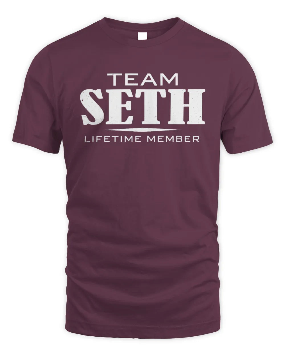 SETH BL62-K4-128 - Personalized “Team NAME Lifetime Member” - Unisex Standard T-Shirt - Maroon
