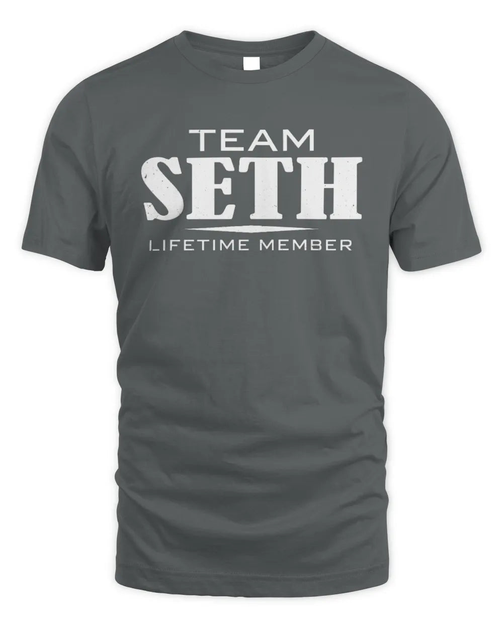 SETH BL62-K4-128 - Personalized “Team NAME Lifetime Member” - Unisex Standard T-Shirt - Charcoal