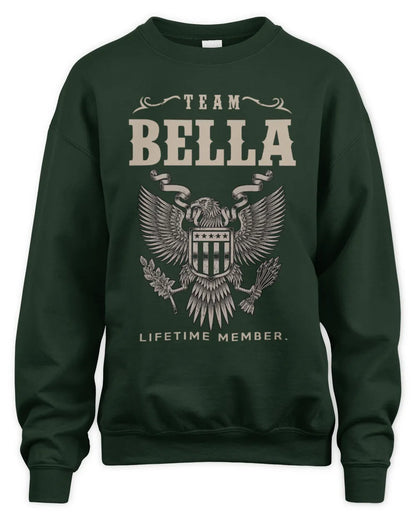 BELLA TP06-K82 – Personalized Classic Style Apparel “Team NAME Lifetime Member” - Unisex Sweatshirt - Forest Green