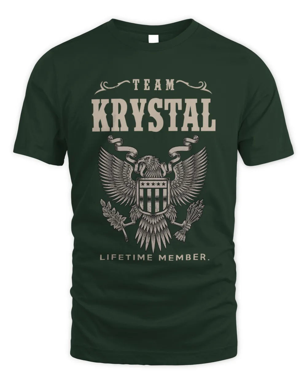 KRYSTAL TP06-K82 – Personalized Classic Style Apparel “Team NAME Lifetime Member” - Unisex Standard T-Shirt - Forest Green