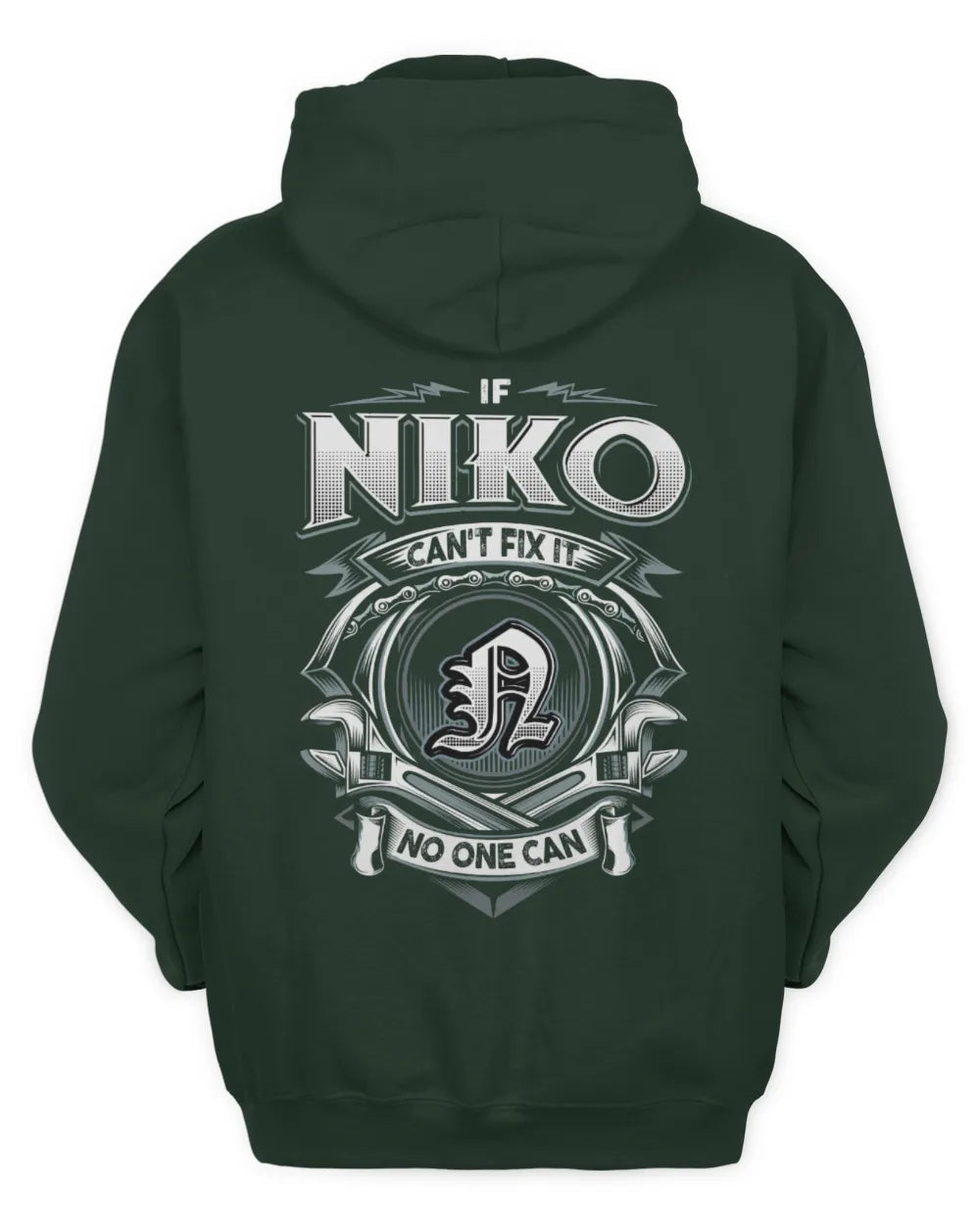 NIKO AP81-K4-626 - Personalized Ahmed Quote Apparel “If Ahmed Can't Fix It, No One Can” - Unisex Hoodie - Forest Green