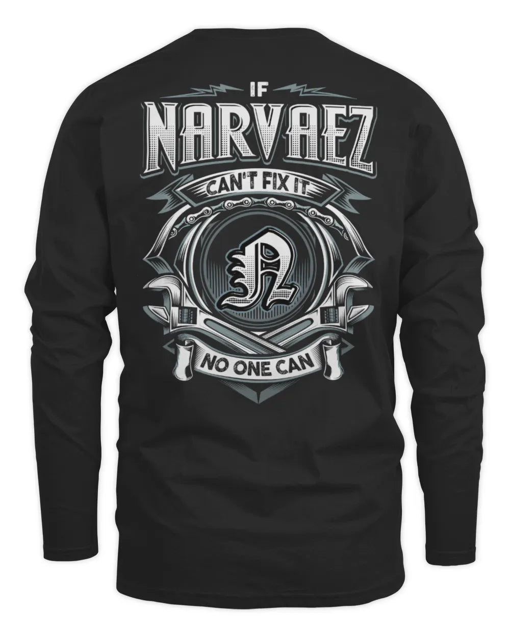 NARVAEZ AP81-K4-626 - Personalized Ahmed Quote Apparel “If Ahmed Can't Fix It, No One Can” - Men's Long Sleeved T-Shirt - Black