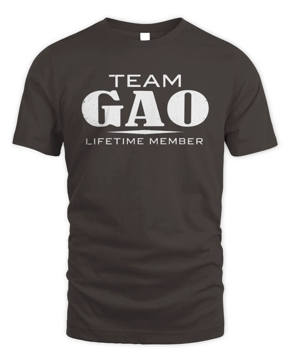 GAO BL62-K4-128 - Personalized “Team NAME Lifetime Member” - Unisex Standard T-Shirt - Dark Chocolate