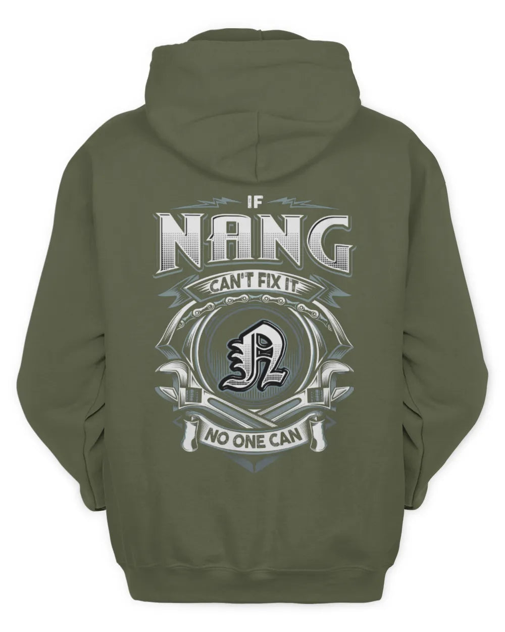 NANG AP81-K4-626 - Personalized Ahmed Quote Apparel “If Ahmed Can't Fix It, No One Can” - Unisex Hoodie - Military Green