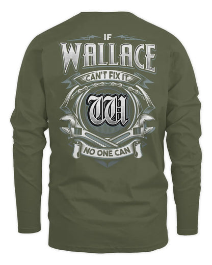 WALLACE AP81-K4-626 - Personalized Ahmed Quote Apparel “If Ahmed Can't Fix It, No One Can” - Men's Long Sleeved T-Shirt - Military Green