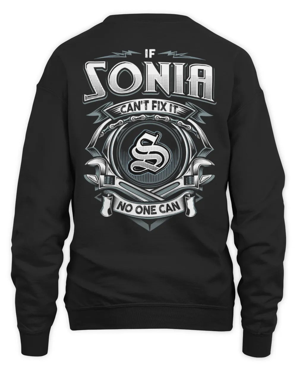 SONIA AP81-K4-626 - Personalized Ahmed Quote Apparel “If Ahmed Can't Fix It, No One Can” - Unisex Sweatshirt - Black