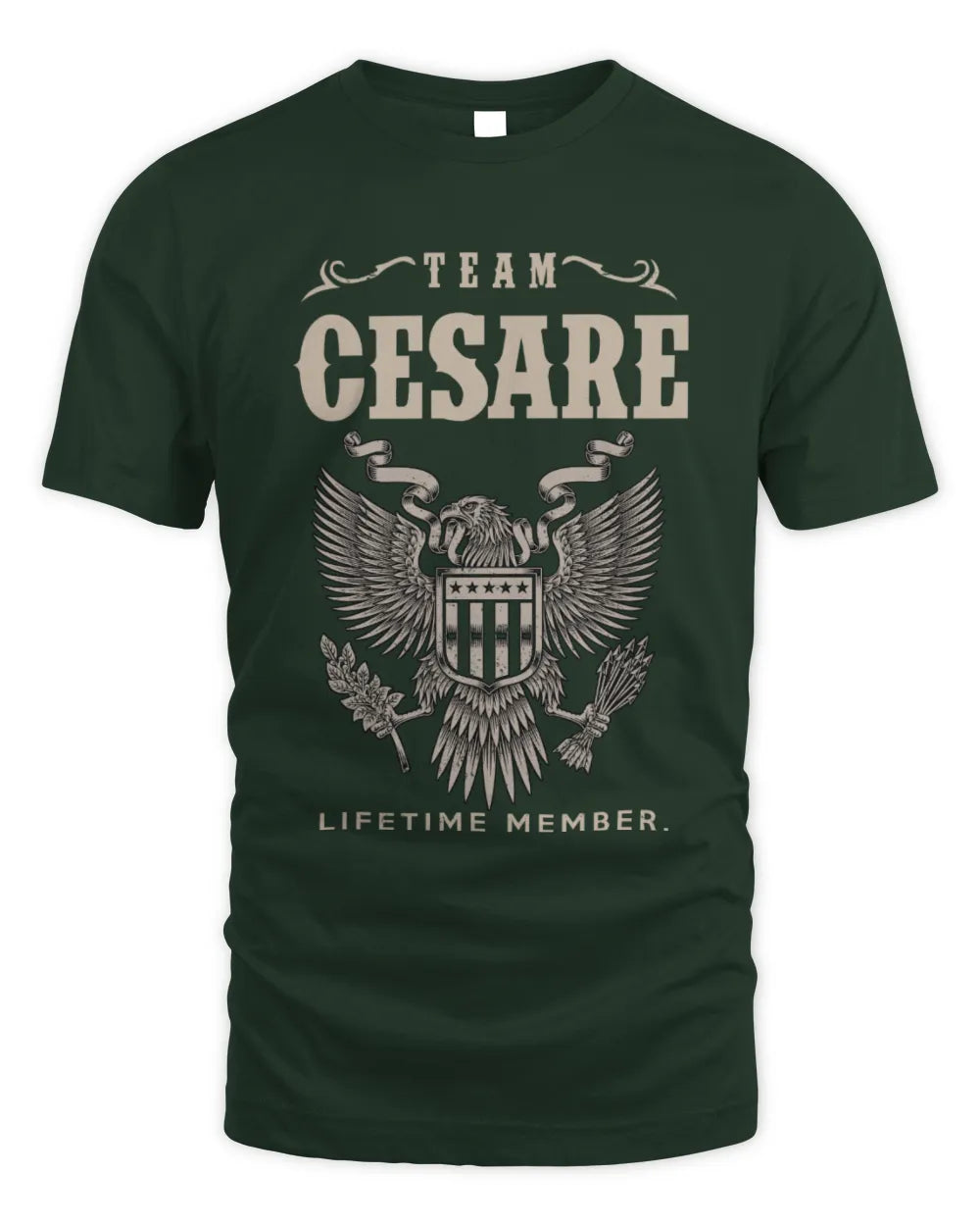 CESARE TP06-K82 – Personalized Classic Style Apparel “Team NAME Lifetime Member” - Unisex Standard T-Shirt - Forest Green