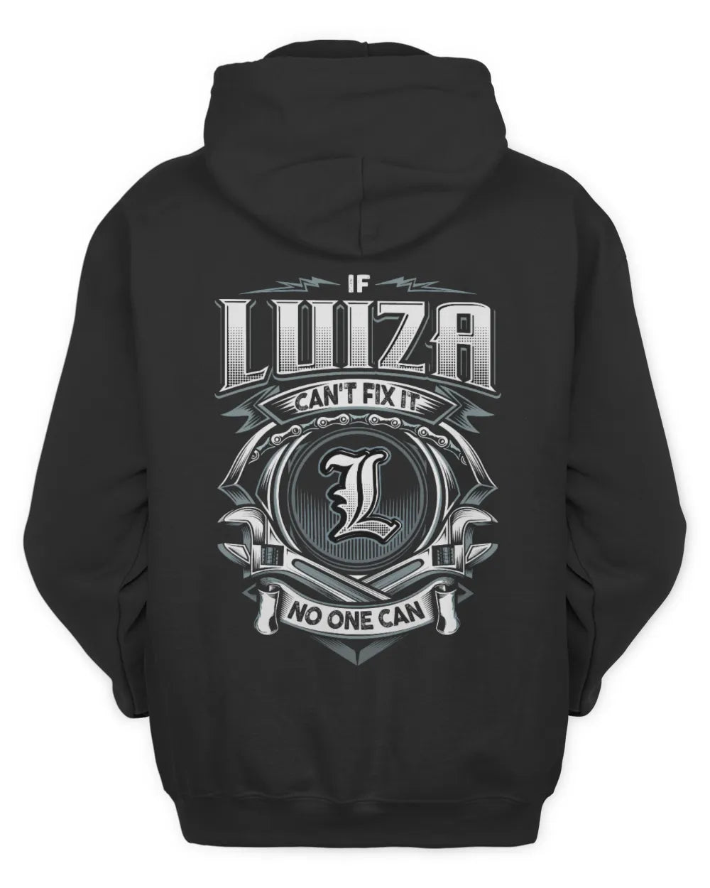 LUIZA AP81-K4-626 - Personalized Ahmed Quote Apparel “If Ahmed Can't Fix It, No One Can” - Unisex Hoodie - Black