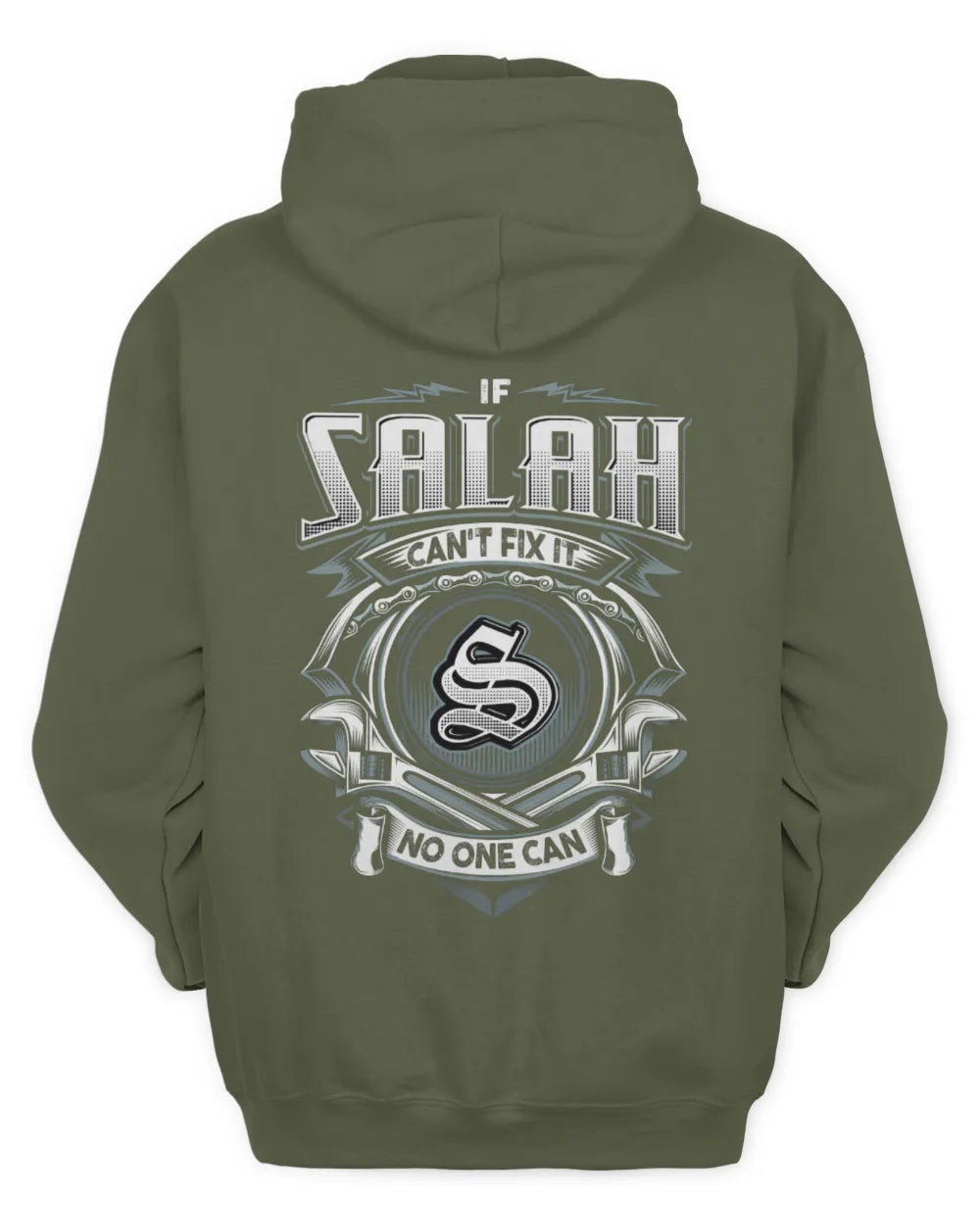 SALAH AP81-K4-626 - Personalized Ahmed Quote Apparel “If Ahmed Can't Fix It, No One Can” - Unisex Hoodie - Military Green