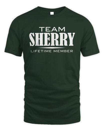 SHERRY BL62-K4-128 - Personalized “Team NAME Lifetime Member” - Unisex Standard T-Shirt - Forest Green