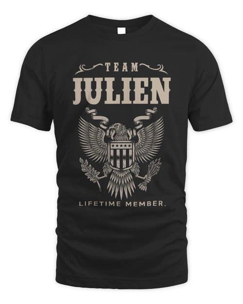 JULIEN TP06-K82 – Personalized Classic Style Apparel “Team NAME Lifetime Member” - Unisex Standard T-Shirt - Black