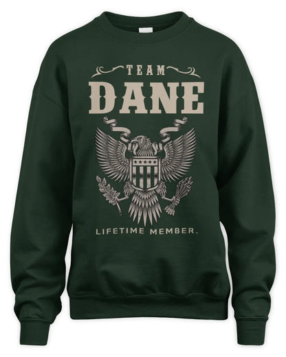 DANE TP06-K82 – Personalized Classic Style Apparel “Team NAME Lifetime Member” - Unisex Sweatshirt - Forest Green