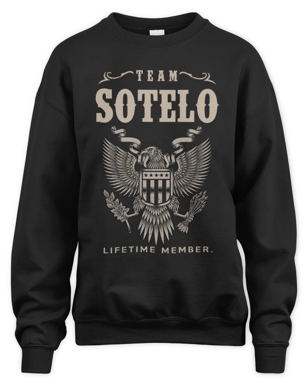 SOTELO TP06-K82 – Personalized Classic Style Apparel “Team NAME Lifetime Member” - Unisex Sweatshirt - Black