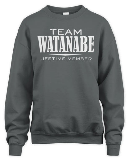 WATANABE BL62-K4-128 - Personalized “Team NAME Lifetime Member” - Unisex Sweatshirt - Charcoal