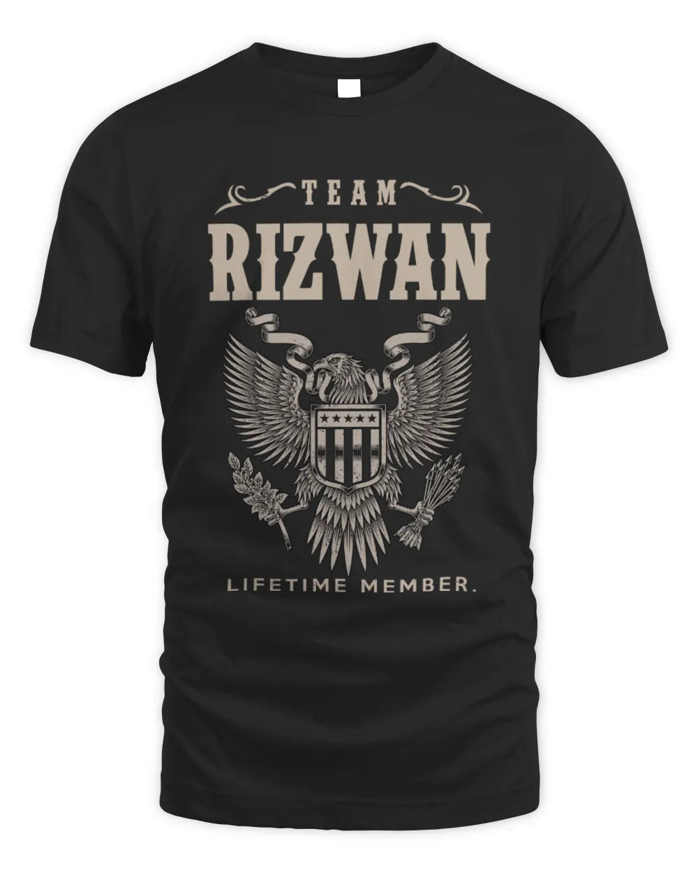 RIZWAN TP06-K82 – Personalized Classic Style Apparel “Team NAME Lifetime Member” - Unisex Standard T-Shirt - Black