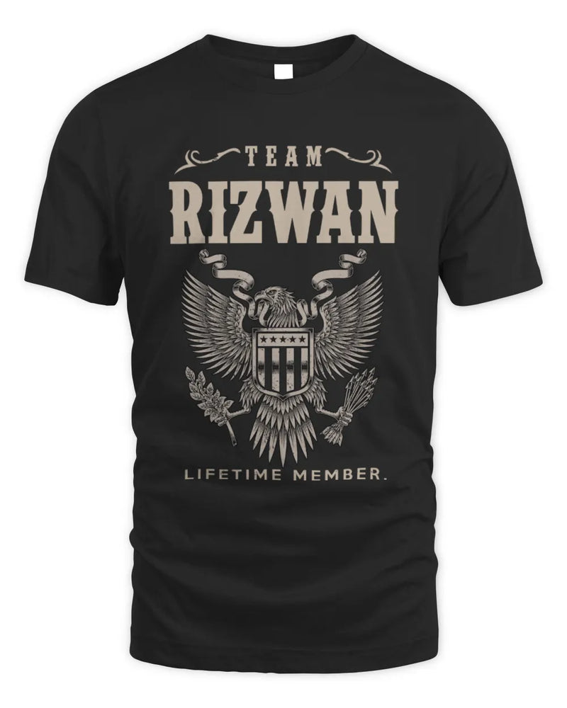 RIZWAN TP06-K82 – Personalized Classic Style Apparel “Team NAME Lifetime Member” - Unisex Standard T-Shirt - Black