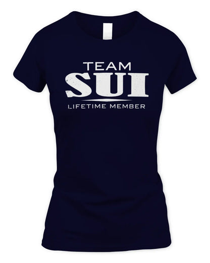 SUI BL62-K4-128 - Personalized “Team NAME Lifetime Member” - Women's Standard T-Shirt - Navy