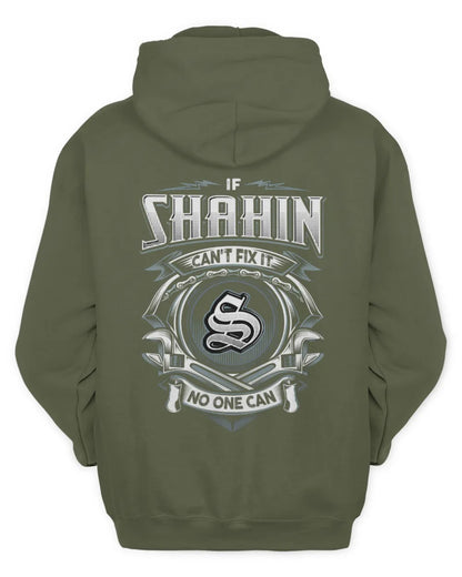 SHAHIN AP81-K4-626 - Personalized Ahmed Quote Apparel “If Ahmed Can't Fix It, No One Can” - Unisex Hoodie - Military Green