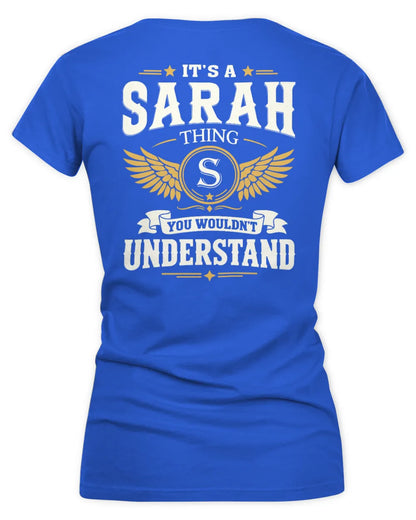 SARAH KT06-M008 It’s a [NAME] Thing – You Wouldn’t Understand | Personalized Vintage T-Shirt - Women's V-Neck T-Shirt - Royal