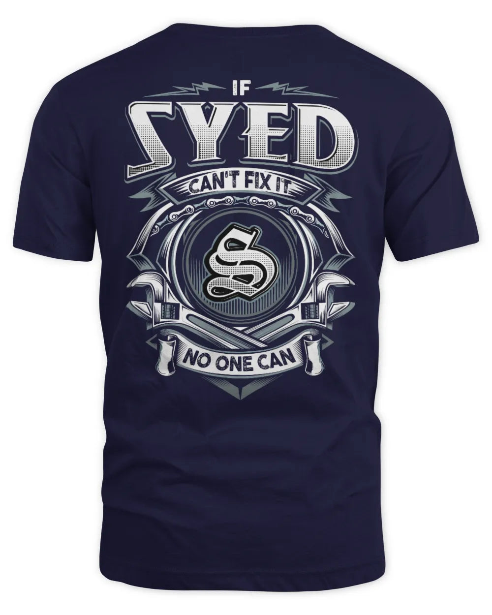SYED AP81-K4-626 - Personalized Ahmed Quote Apparel “If Ahmed Can't Fix It, No One Can” - Unisex Standard T-Shirt - Navy