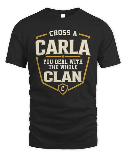 CARLA NT1-K008 Cross A/An NAME, You Deal With the Whole Clan | Personalized Vintage T-Shirt - Unisex Standard T-Shirt - Black