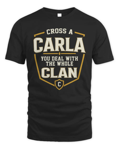 CARLA NT1-K008 Cross A/An NAME, You Deal With the Whole Clan | Personalized Vintage T-Shirt - Unisex Standard T-Shirt - Black