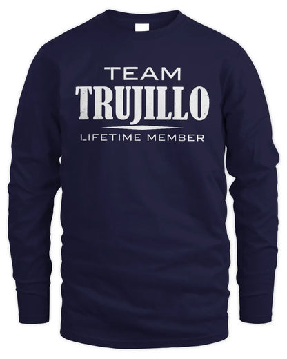 TRUJILLO BL62-K4-128 - Personalized “Team NAME Lifetime Member” - Men's Long Sleeved T-Shirt - Navy