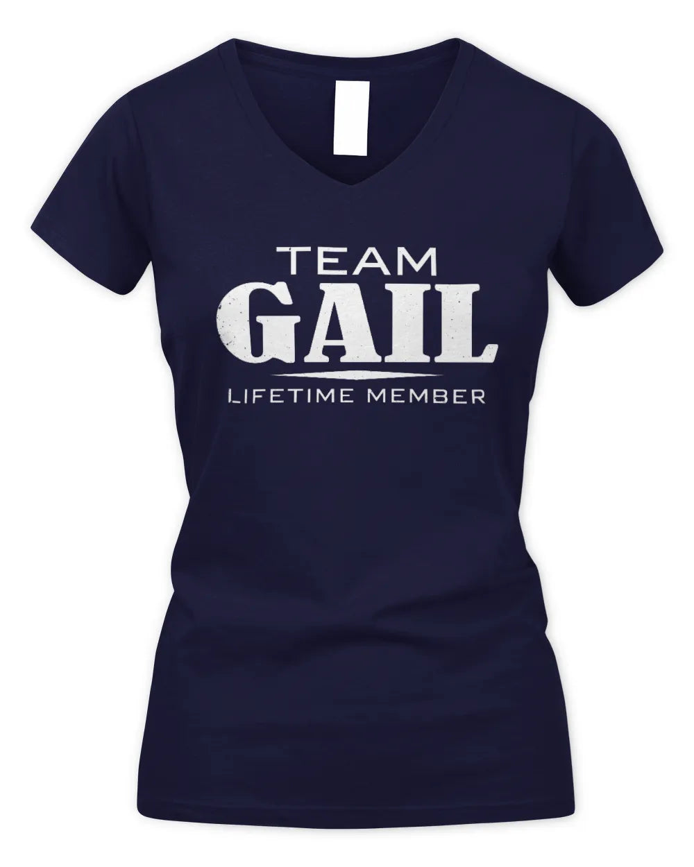 GAIL BL62-K4-128 - Personalized “Team NAME Lifetime Member” - Women's V-Neck T-Shirt - Navy