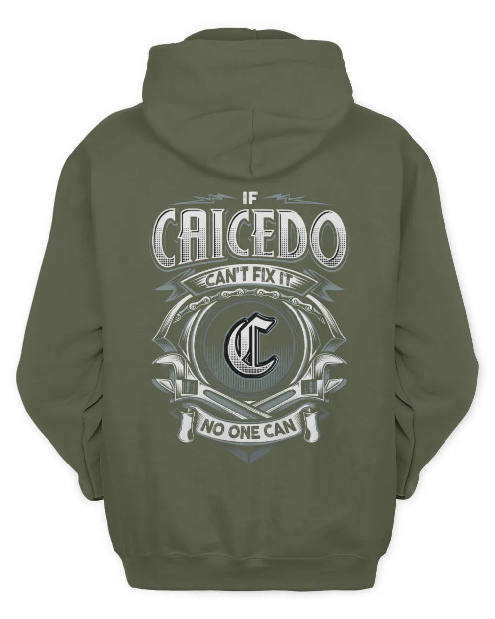 CAICEDO AP81-K4-626 - Personalized Ahmed Quote Apparel “If Ahmed Can't Fix It, No One Can” - Unisex Hoodie - Military Green