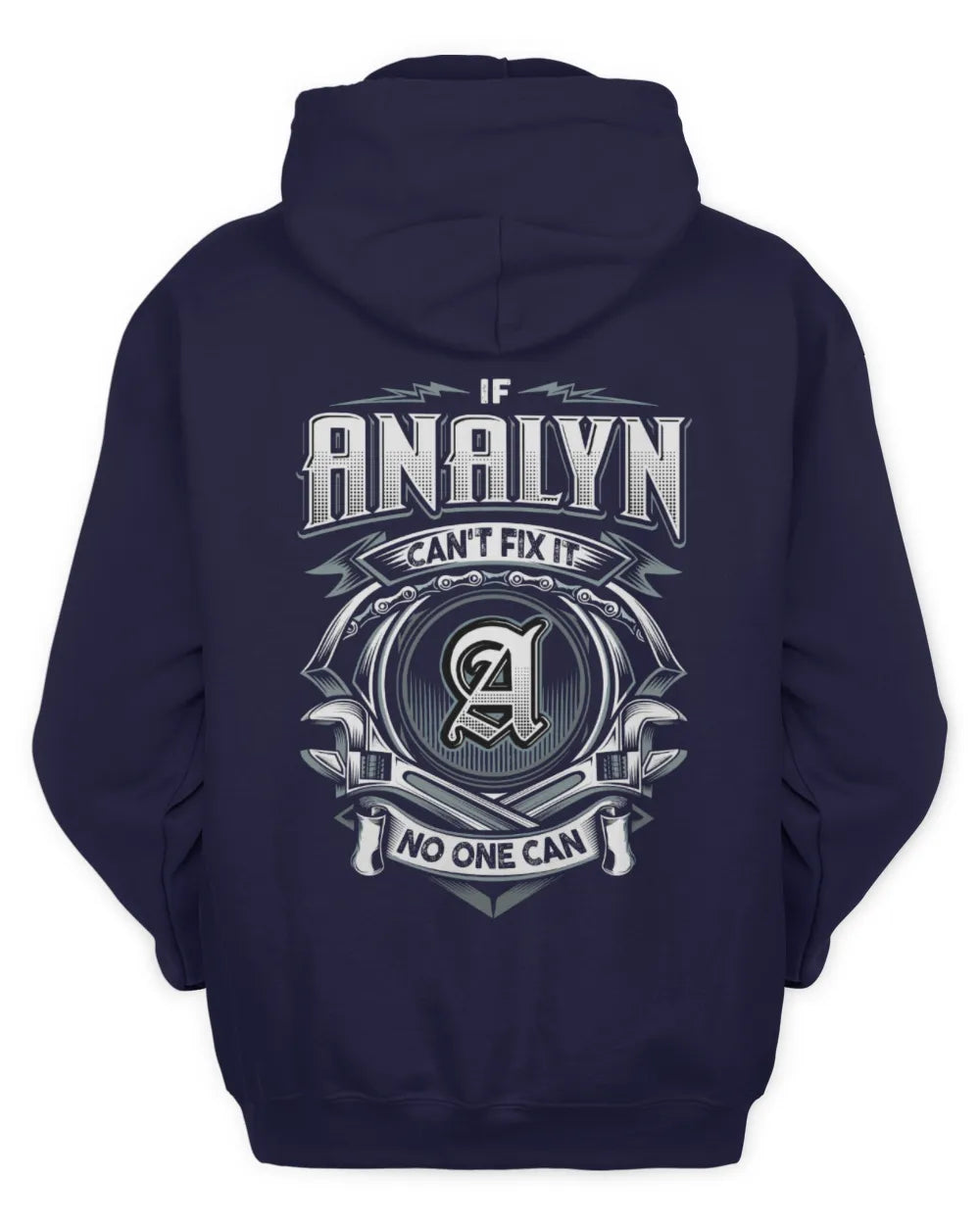 ANALYN AP81-K4-626 - Personalized Ahmed Quote Apparel “If Ahmed Can't Fix It, No One Can” - Unisex Hoodie - Navy