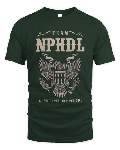 NPHDL TP06-K82 – Personalized Classic Style Apparel “Team NAME Lifetime Member” - Unisex Standard T-Shirt - Forest Green